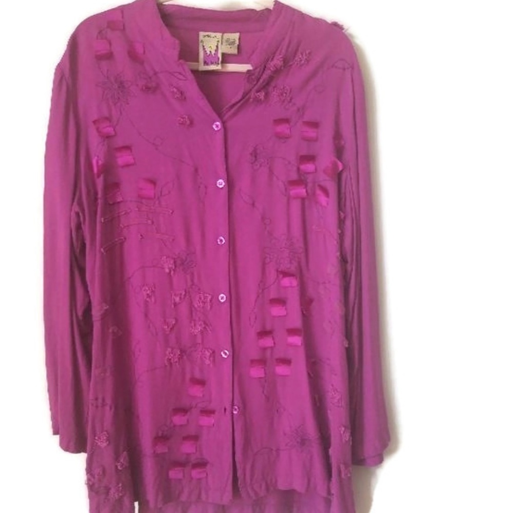 Original Antthony Button Down Purple Blouse sz 1X